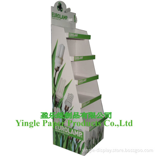 SGS Approved Floor Display, Display Shelves, Cardboard Display, for Energy Saving Lamps (FD-139YL)